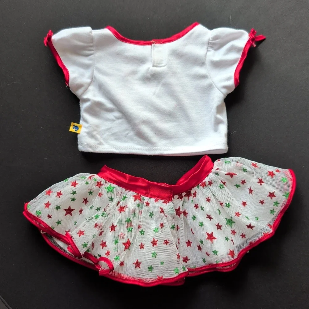 Build A Bear‎ Sweet Christmas Candy Cane Top With Matching Star Tutu Skirt 2012